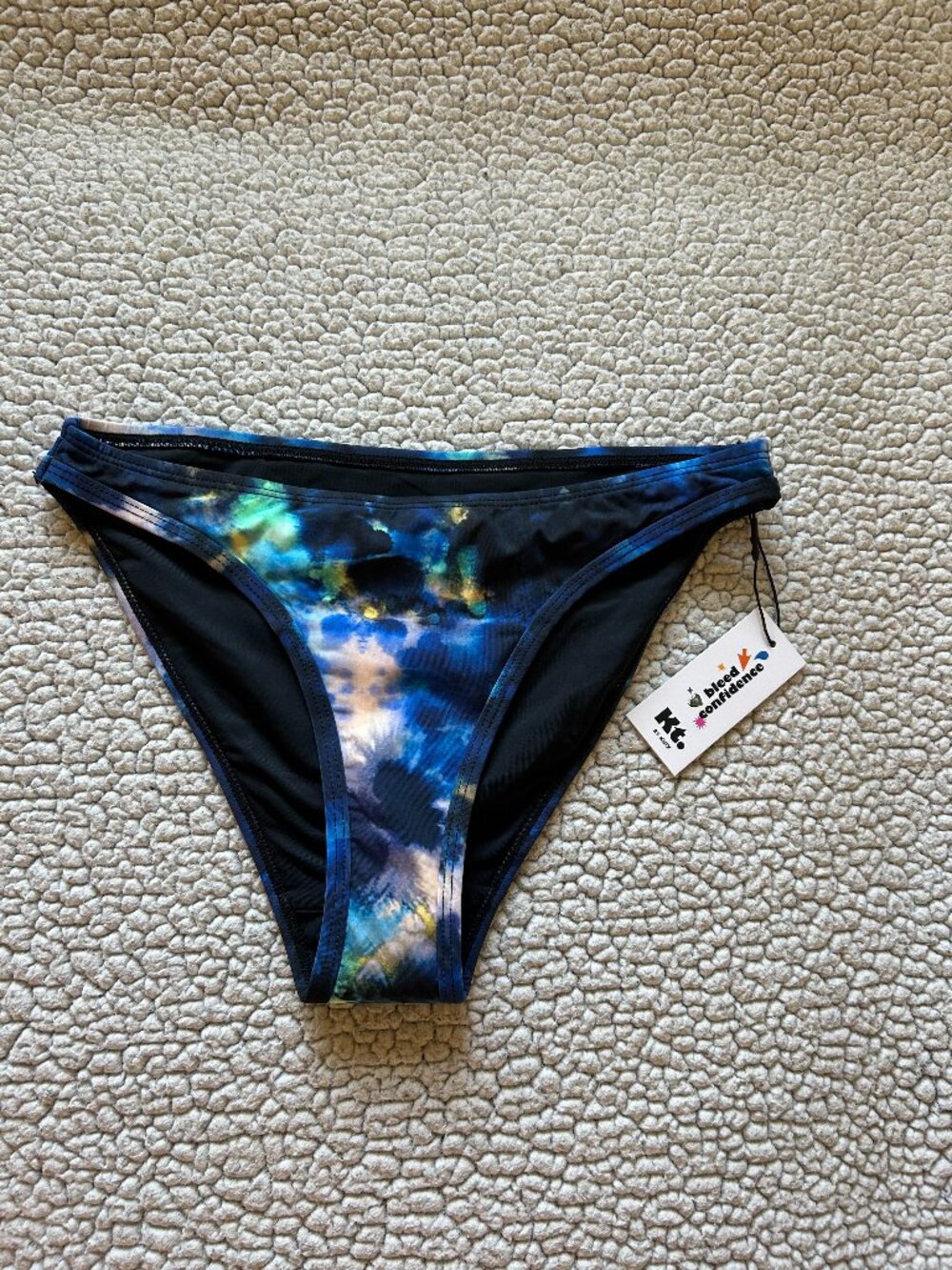 KT by Knix -- blue, tie dye, period proof bikini bottom